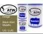 Preview: Dodge, Black Gold Metallic, UG / LUG: 500ml Lackdose + 500ml Klarlack + 250ml Härter - Set, von ATW Autoteile West.
